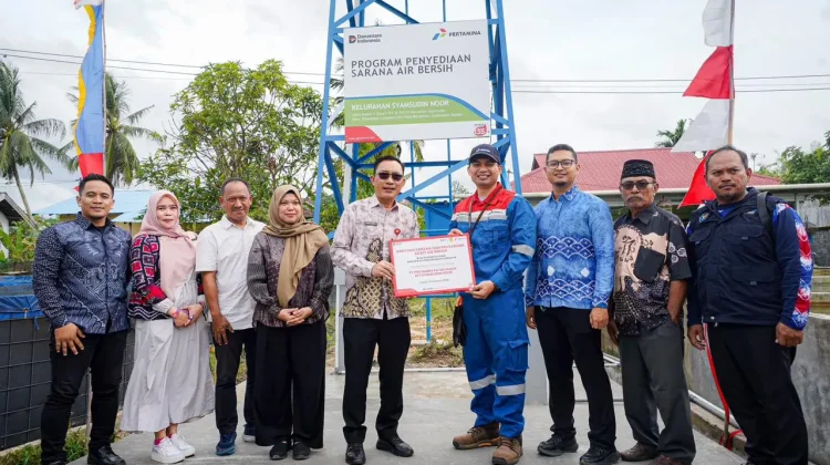 Peresmikan Sumur Bor CSR Pertamina untuk Warga Syamsudin Noor